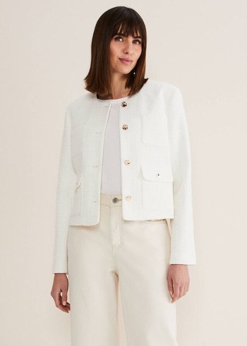 Phase Eight Ripley Tweed Jackets White USA | 2608379-RE